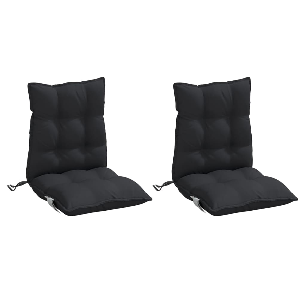 Cojines de silla Vidaxl 2 pcs tela de oxford de espalda baja negra