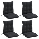 Cojines de silla Vidaxl 4 pcs tela de oxford de espalda baja negra