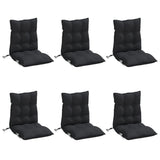 Cojines de silla Vidaxl 6 pcs tela de oxford de espalda baja negra