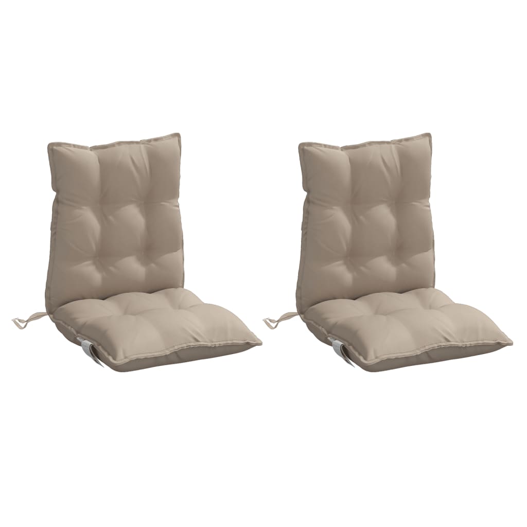 Vidaxl Chair cushions 2 pcs low back Oxford fabric taupe