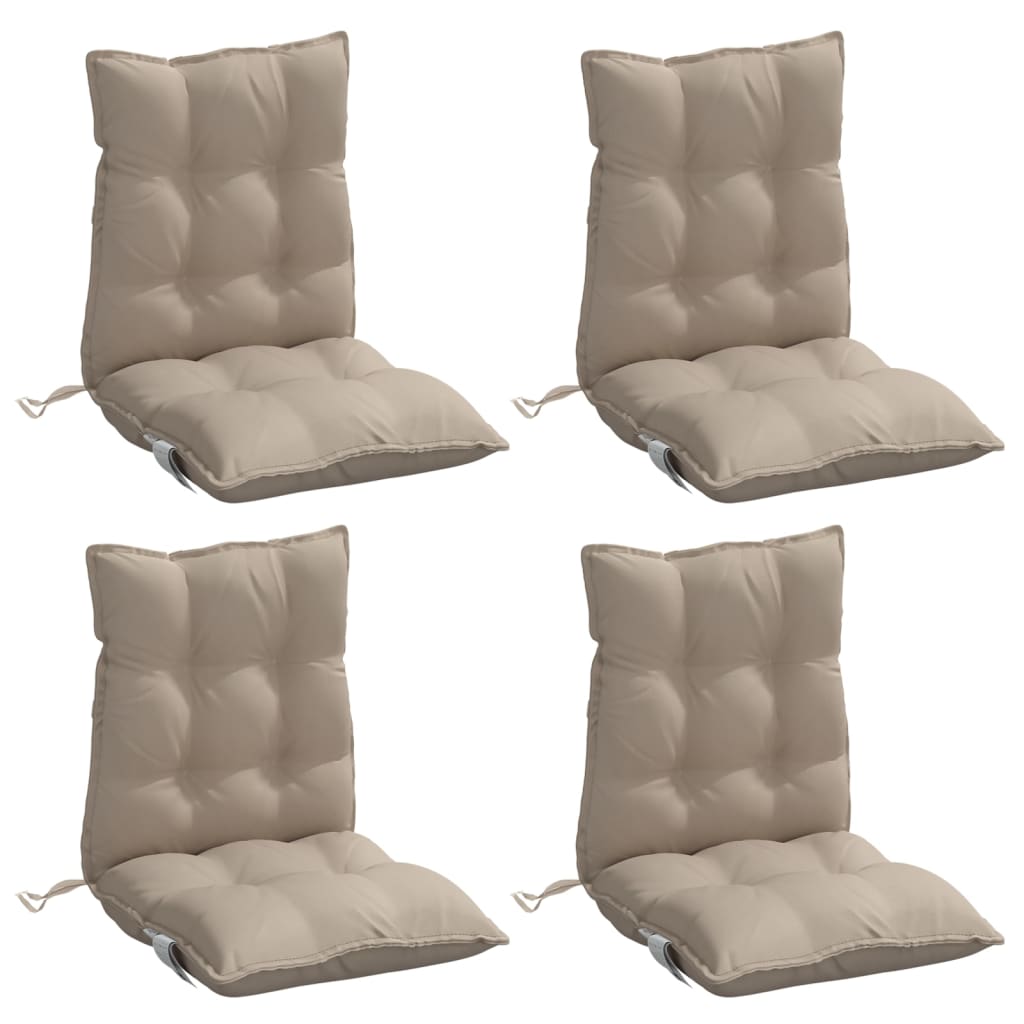 Cojines de silla de Vidaxl 4 pcs Taupe de tela de oxford de espalda baja