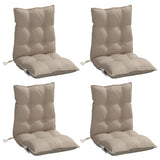 Vidaxl blazine za stol 4 pcs nizka hrbtna stran Oxford tkanina taupe