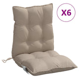 Cojines de silla de Vidaxl 6 pcs Taupe de tela oxford de espalda baja