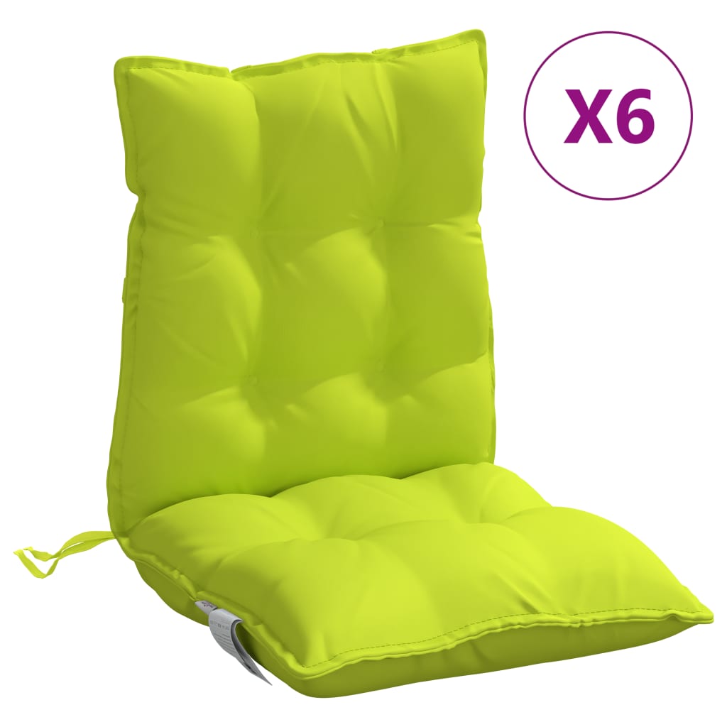 Vidaxl Frea Poduszki 6 szt. Niski tył Oxford Fabric Bright Green