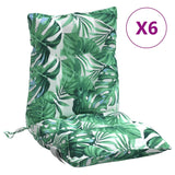 Vidaxl Chair cushions 6 st low back leaf pattern Oxford fabric