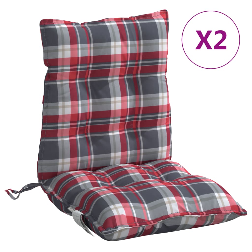 Vidaxl Chair cushions 2 pcs low back window pattern Oxford fabric red