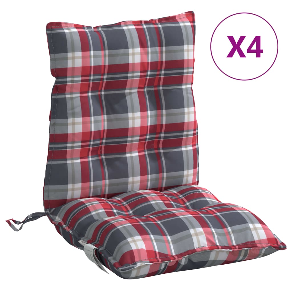 Polštáře židle Vidaxl 4 st dolní okno Oxford Fabric Red