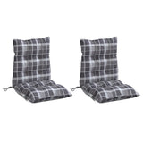 Cojines de silla Vidaxl 2 pcs patrón de ventana baja de la espalda oxford tela gris