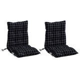 Cojines de silla Vidaxl 2 pcs Patrón de ventana baja de la espalda Oxford Fabric Negro