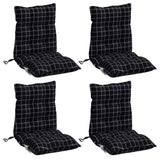 Vidaxl Chair cushions 4 pcs low back window pattern Oxford fabric black