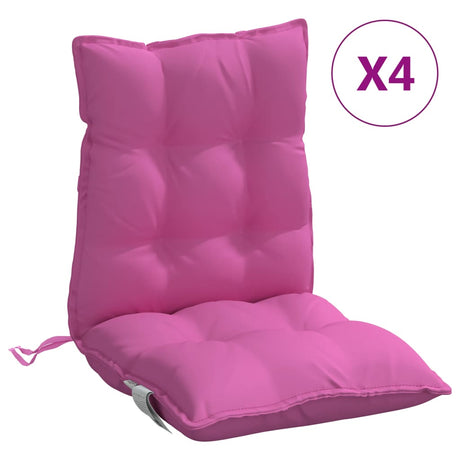 VidaXL Stuhlkissen 4 Stück Oxford-Stoff mit niedriger Rückenlehne rosa