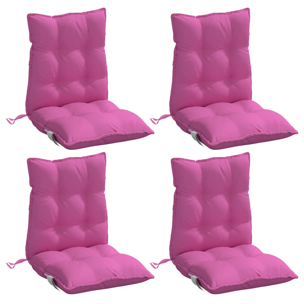 VidaXL Stuhlkissen 4 Stück Oxford-Stoff mit niedriger Rückenlehne rosa
