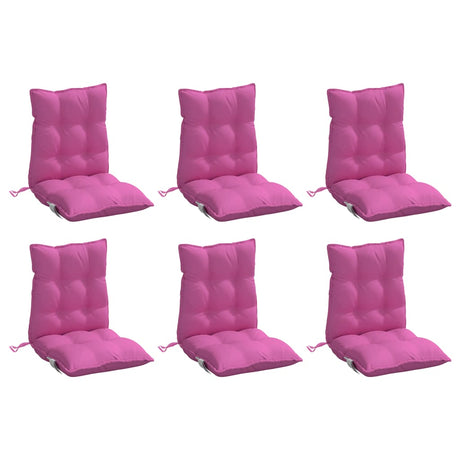 VidaXL Stuhlkissen 6 Stück Oxford-Stoff mit niedriger Rückenlehne rosa