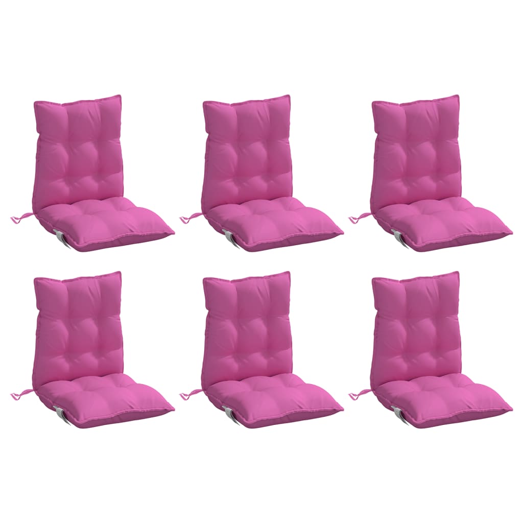 Vidaxl Stull Këssen 6 PC erof niddereg zréck Oxford Stoff rosa