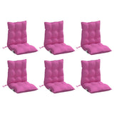 Cojines de silla de Vidaxl 6 pcs Back Back Oxford Fabric Pink