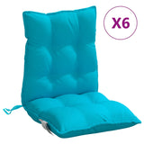 Cojines de silla de Vidaxl 6 pcs Turquoise de tela oxford de espalda baja