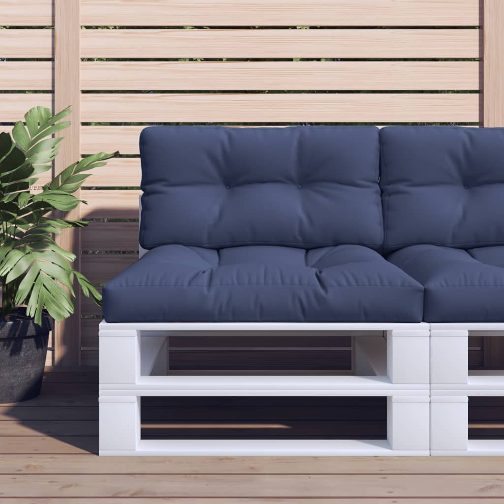 Vidaxx Palettenkissen-Set 70x40x12 cm Stoff Marineblau