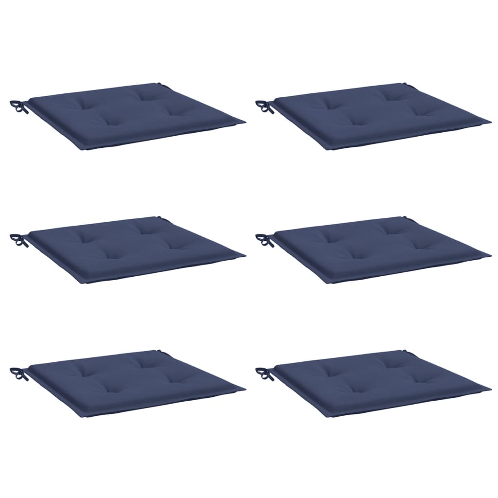 Coussins de palette vidaxl 6 pcs 40x40x3 cm oxford tissu marin bleu