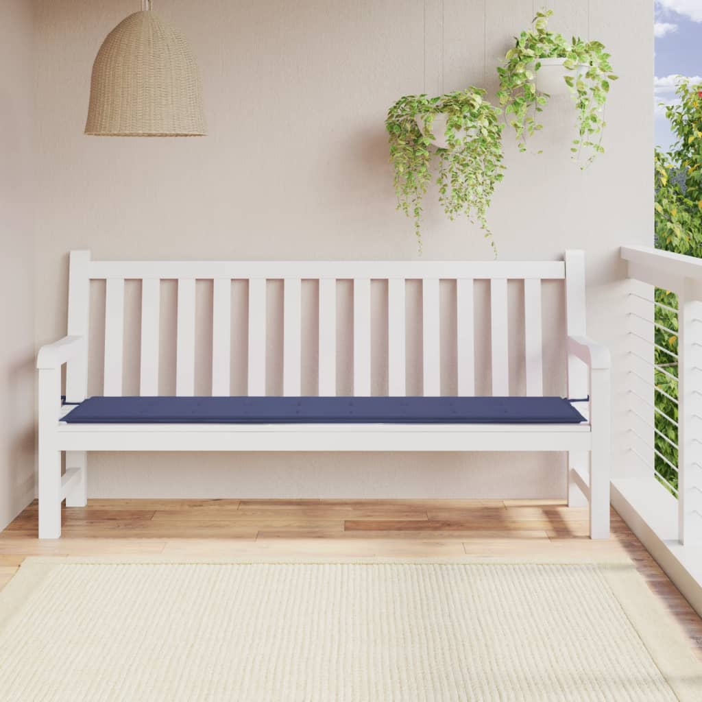 VIDAXL Garden Bench blazina 200x50x3 cm Oxford tkanina morska modra