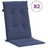 Cojines de silla de Vidaxl 2 st back tela azul marino azul