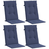 Vidaxl chair cushions 4 st high back dust marine blue