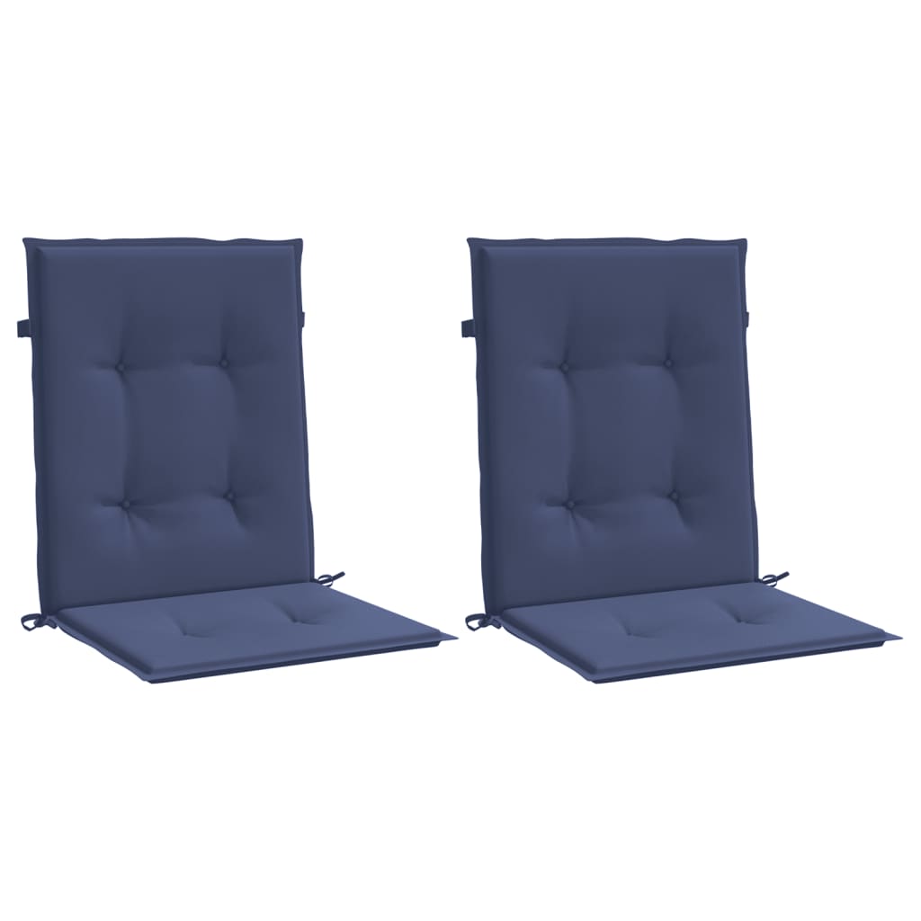 Cojines de silla Vidaxl 2 pcs tela de espalda baja azul marino