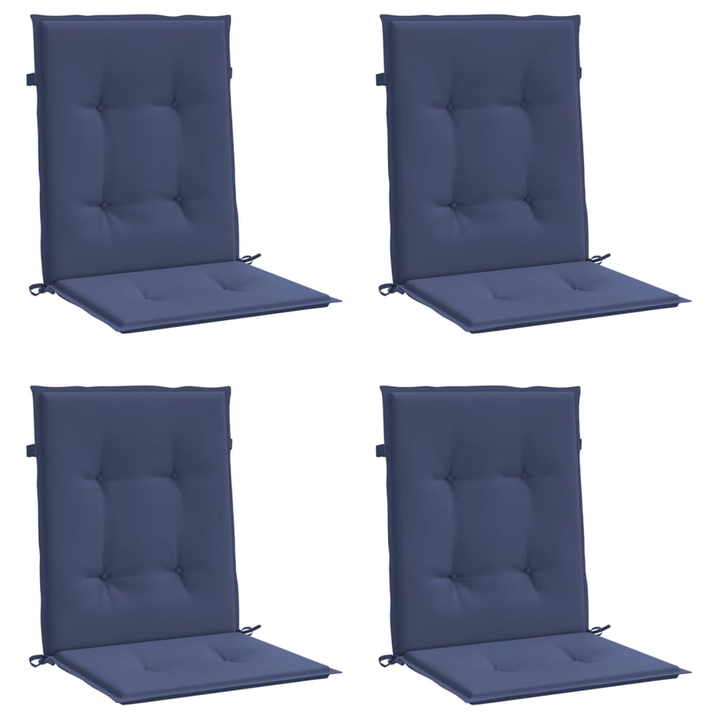 Cojines de silla de Vidaxl 4 st bajo polvo de espalda azul marino