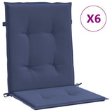 VidaXL Stuhlkissen 6 Stück, Stoff mit niedriger Rückenlehne, marineblau