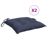 Coussins de chaise vidaxl 2 pcs 40x40x7 cm oxford tissu marin bleu