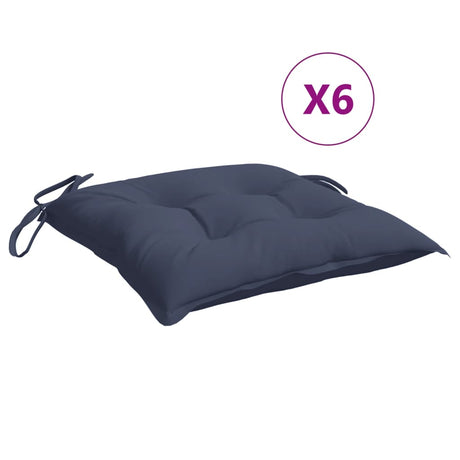 Vidaxx Stuhlkissen 6 Stück 40x40x7 cm Oxford-Stoff Marineblau
