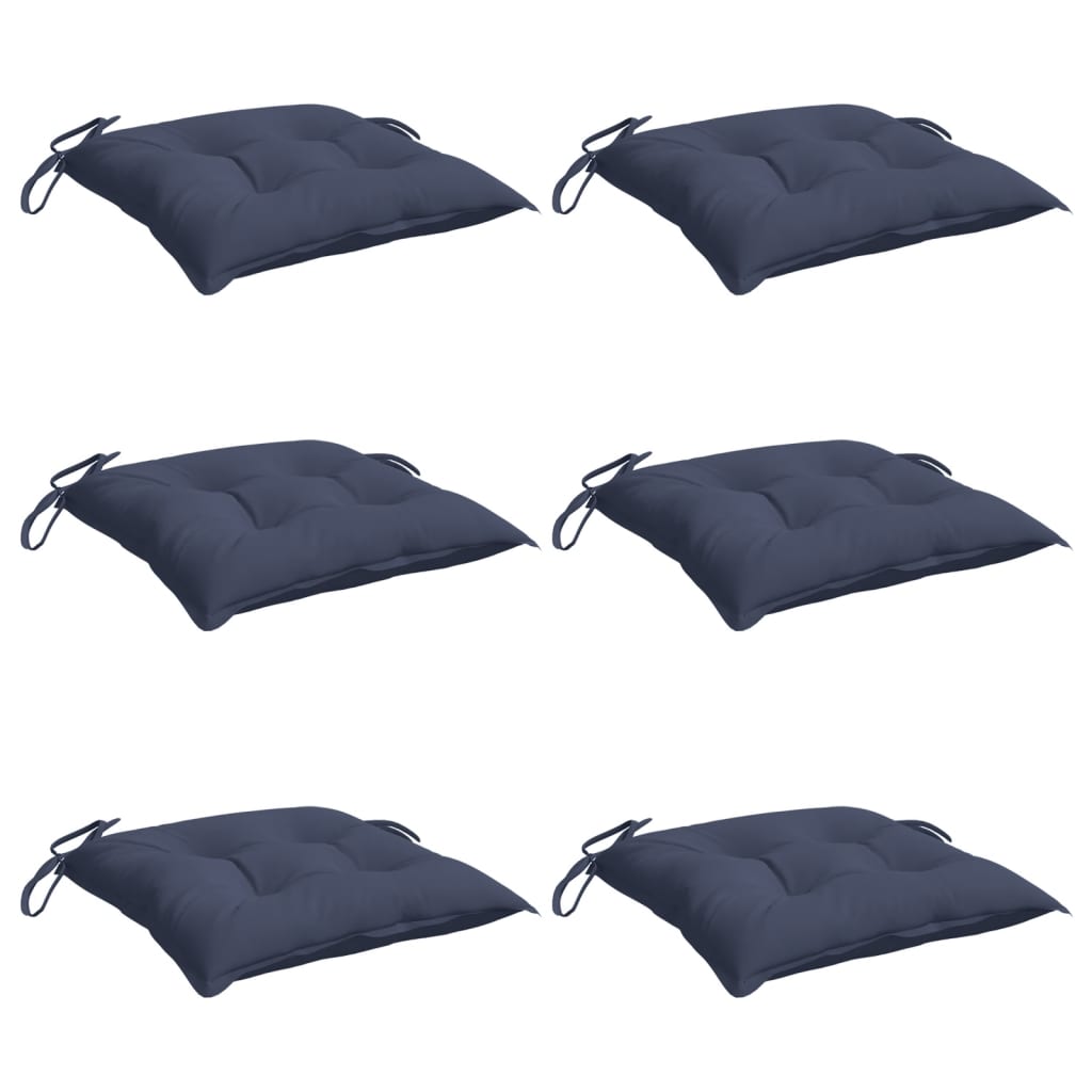 VidaXL Stuhlkissen 6 Stück 50x50x7 cm Oxford-Stoff Marineblau