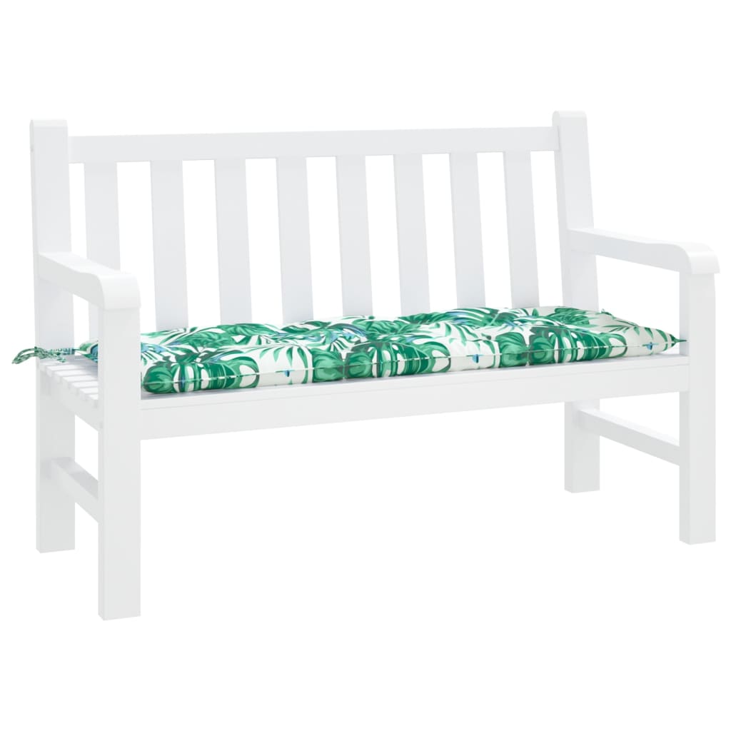 VidaXL Gartenbankkissen 120x50x7 cm Oxford-Stoff mit Blattmuster