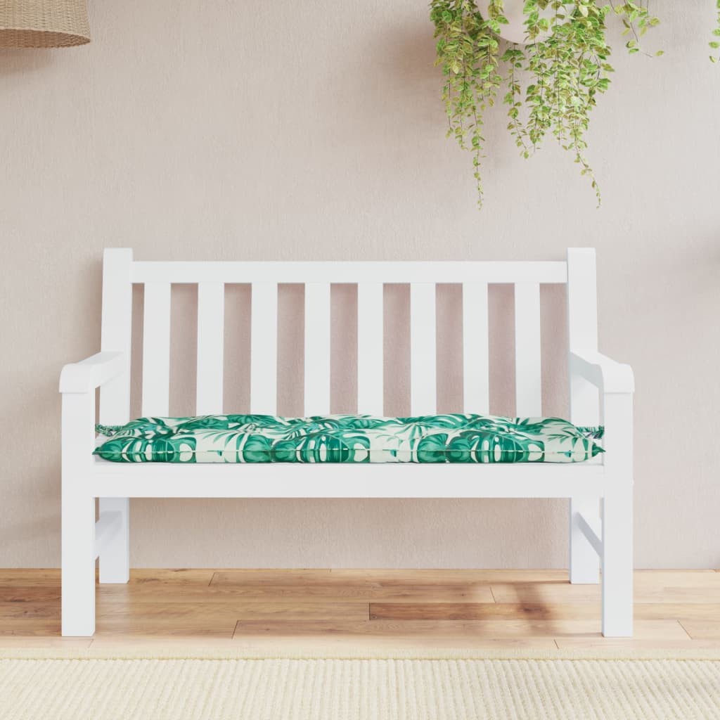 Vidaxl Garden Bench polštář 120x50x7 cm Oxfordská textilní listový vzor