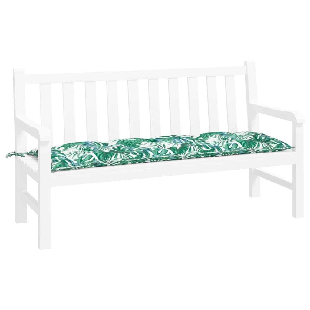 Vidaxl Garden Bench Poduszka 150x50x7 CM Oxford Tkanina Wzór liści