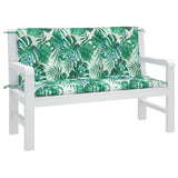 Vidaxx Gartenbankauflagen 2 Stück Blattmuster 120x50x7 cm Oxford-Stoff