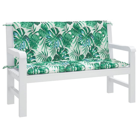 Vidaxx Gartenbankauflagen 2 Stück Blattmuster 120x50x7 cm Oxford-Stoff