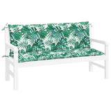 Vidaxx Gartenbankauflagen 2 Stück 150x50x7 cm Oxford-Stoff Blattmuster