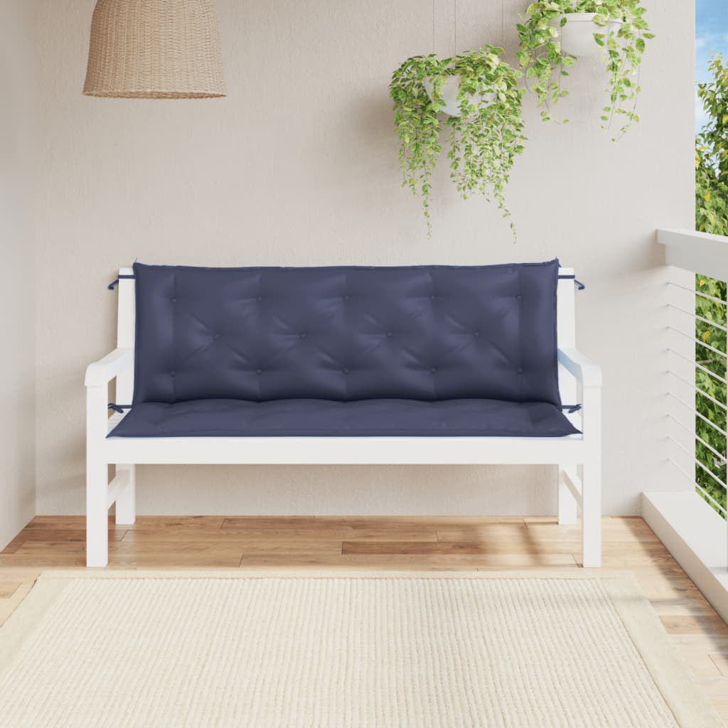 Vidaxl Gartenbank Kissen 2 ST 150x50x7 cm Oxford Stoff Marine Blau