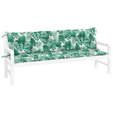 Vidaxl Garden Bench Cushions 2 PCS Patrón de hoja 200x50x7 CM Oxford Fabric