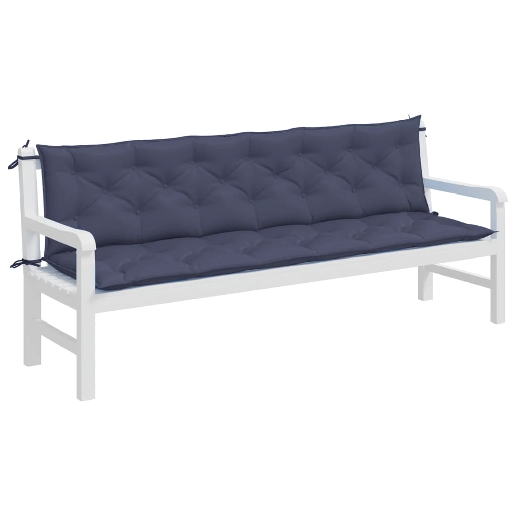 Vidaxl Garden Bench Puter 2 St. 200x50x7 cm Oxford Fabric Marine Blue