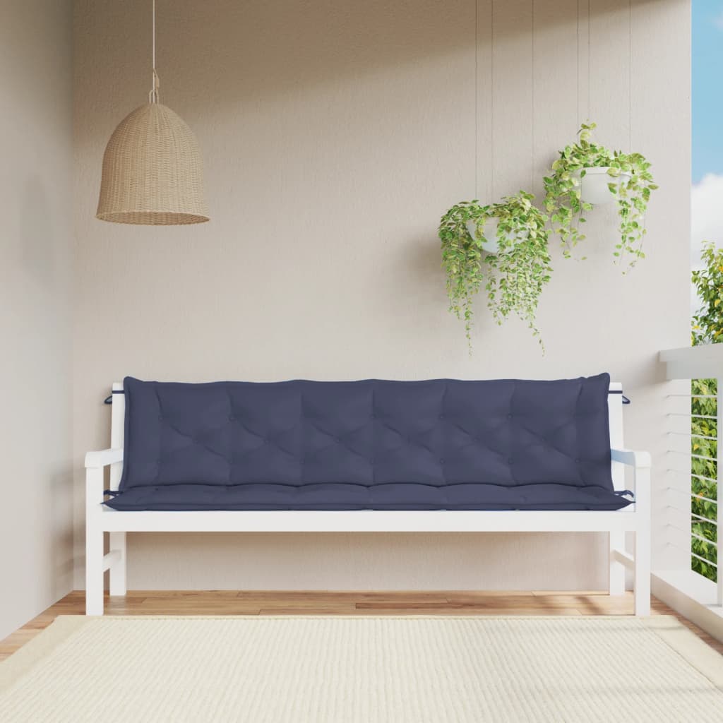 Vidaxl Garden Bench Puter 2 St. 200x50x7 cm Oxford Fabric Marine Blue