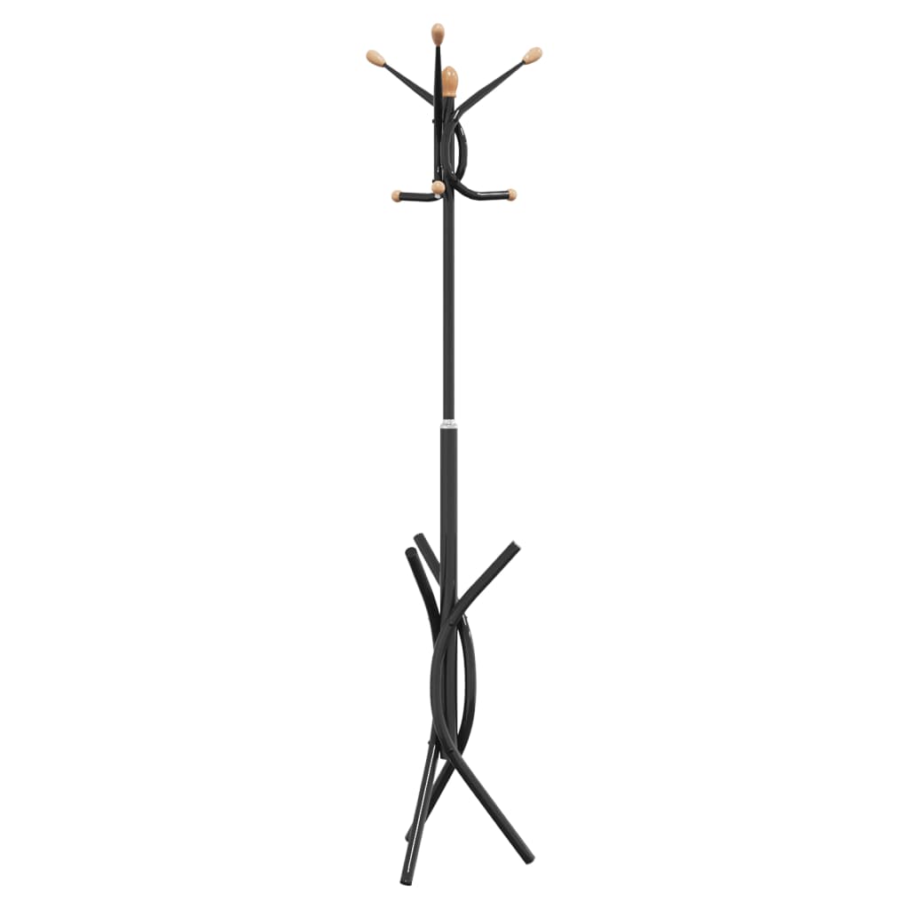 VidaXL Garderobenständer 176 cm pulverbeschichtetes Eisen schwarz
