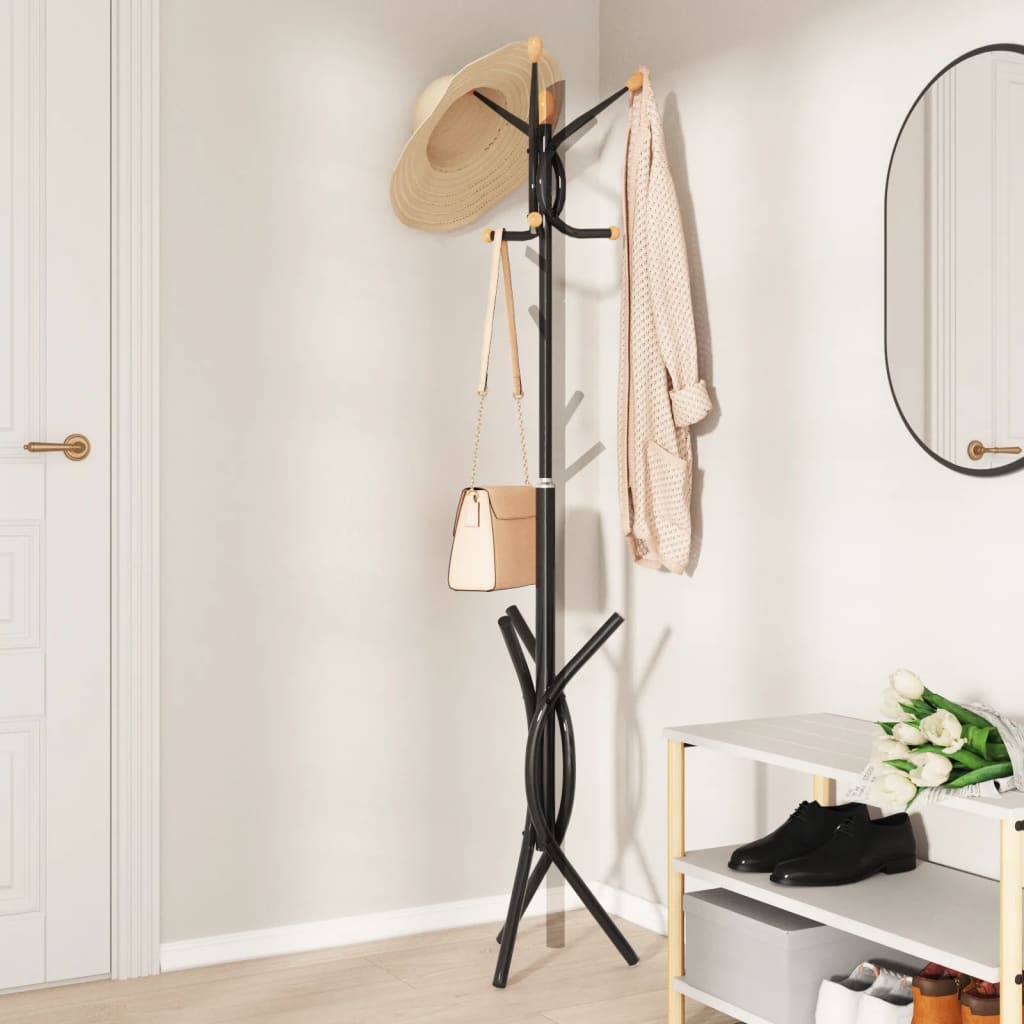 VidaXL Coat rack 176 cm powder -coated iron black