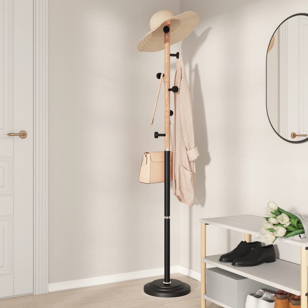 VidaXL Garderobenständer 177 cm pulverbeschichtetes Eisen schwarz