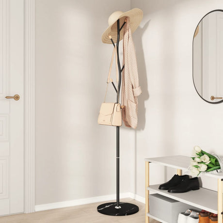 VidaXL Garderobenständer 177 cm pulverbeschichtetes Eisen schwarz