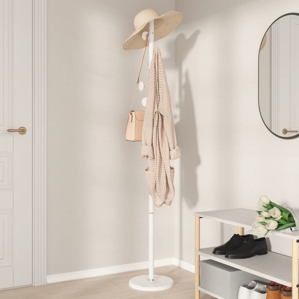 Vidaxl Coat Rack 176 cm pulverbelagd järnvit