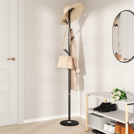 VidaXL Garderobenständer 175 cm pulverbeschichtetes Eisen schwarz