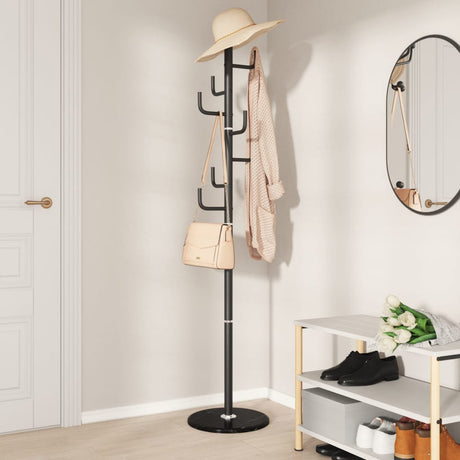 VidaXL Garderobenständer 183 cm pulverbeschichtetes Eisen schwarz