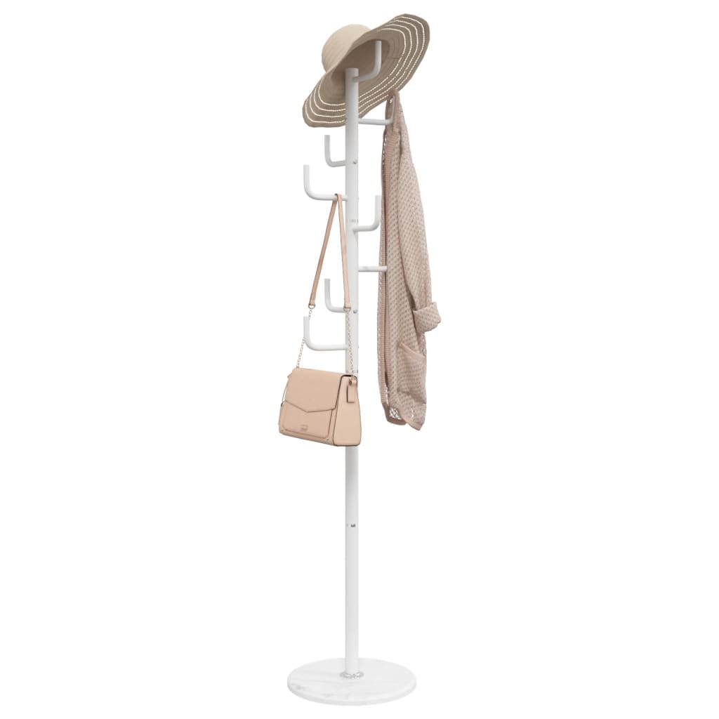 Vidaxl Coat Rack 183 cm Polvo de hierro cubierto de blanco