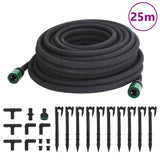 VidaXL Tropfschlauch 0,6'' 25 m Gummi schwarz